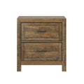 Lisque Brown 2 Drawer Nightstand Brown Solid Wood