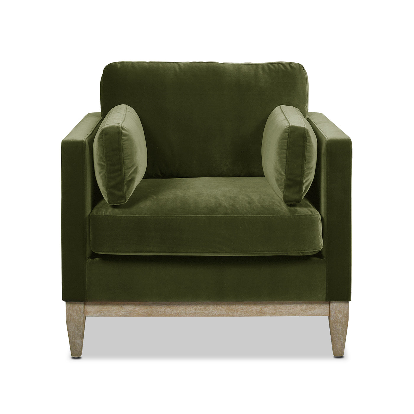 Knox 36" Modern Farmhouse Arm Chair, Olive Green Performance Velvet Green Foam Velvet