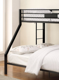 Limbra Sandy Black Finish Twin Xl Queen Bunk Bed Black Metal