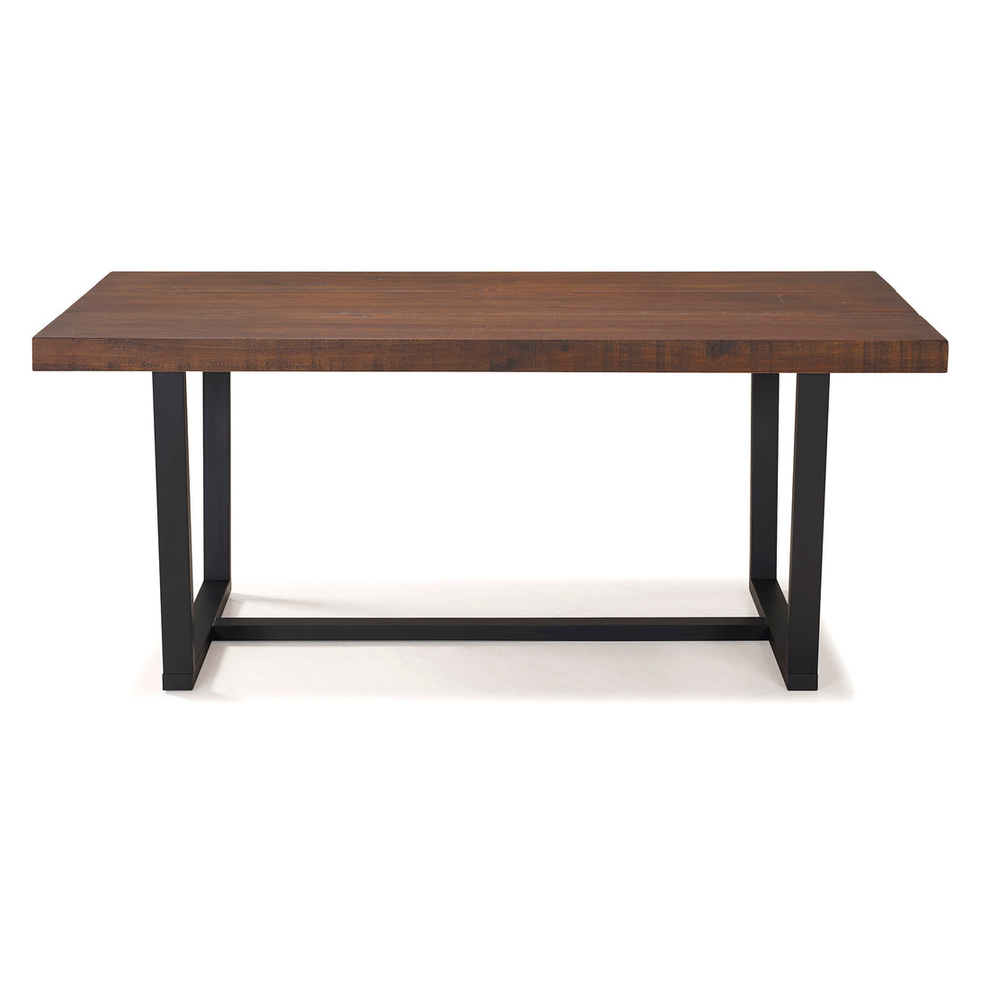 Modern Distressed Solid Wood And Metal Open Frame Dining Table Mahogany Mahogany Pine