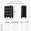 Luggage Set Of 3, 20 Inch With Usb Port, Airline Certified Carry On Luggage With Cup Holder, Abs Hard Shell Luggage With Spinner Wheels, Black Black Abs