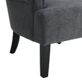 Modern Accent Living Room Chairs,Polyester Armchair Club Chair With Channel Back, Accent Chair For Living Room, Bedroom Reading Room, Soft Fabric, Wooden Leg, Dark Grey Dark Grey Primary Living Space Modern Foam Plywood