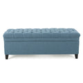 Juliana Storage Ottoman Blue Fabric