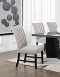 Unique Contemporary Gray Boucle Fabric Set Of 2Pc Dining Chairs Black Wooden Legs Parson Side Chair Black,Gray Dining Room Classic,Contemporary,Modern Side Chair Solid Back Set Of 2 Boucle,Solid