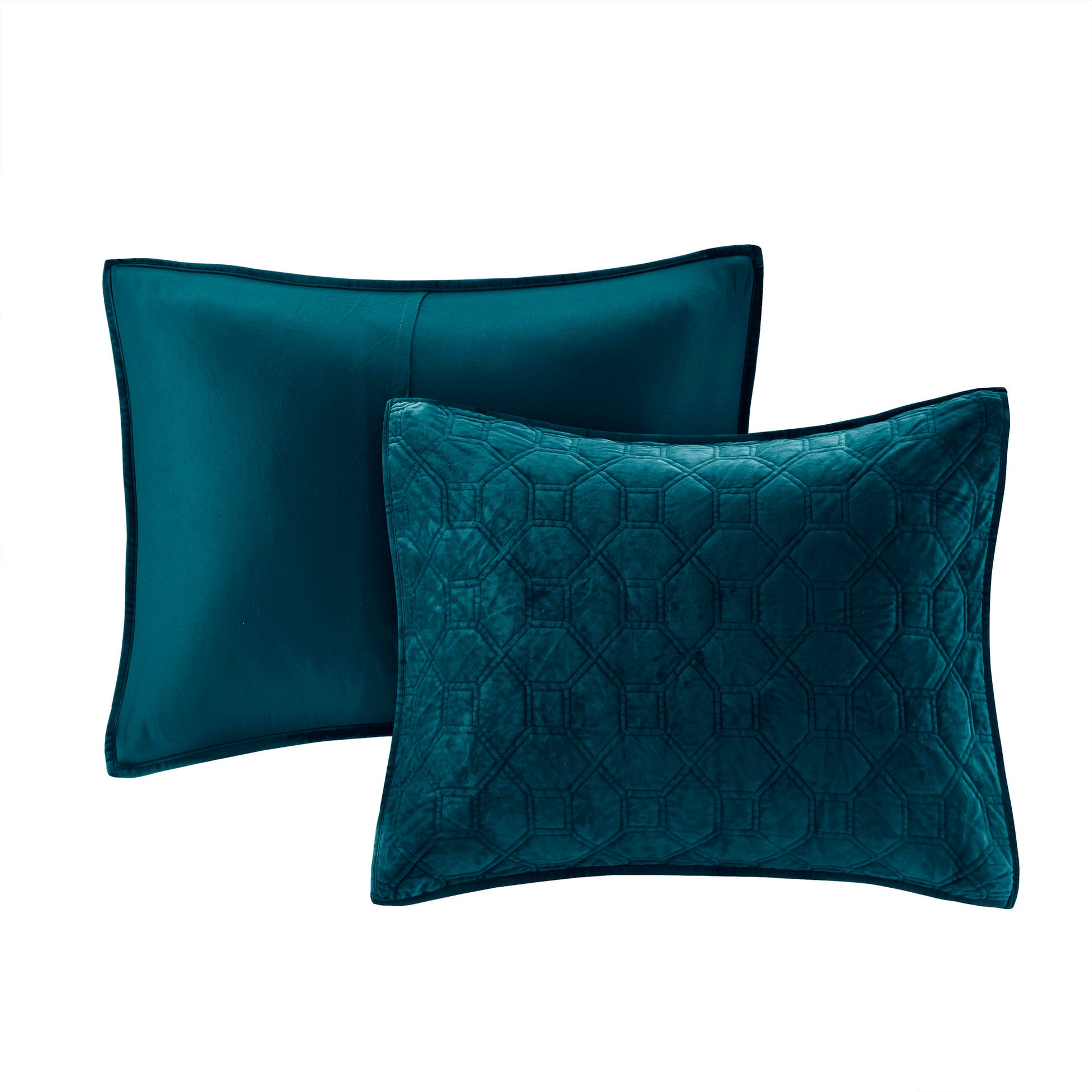 3 Piece Velvet Quilt Set Teal King Cal King King Teal Cotton