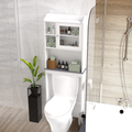 Modern Over The Toilet Space Saver Organization Wood Storage Cabinet For Home, Bathroom White White Mdf