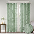 Palm Leaf Burnout Window Sheer Sage Green 50X84