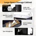 30 Inch Bathroom Vanity With Ceramic Basin, Soft Close Door, Built In Hidden Drawer Black Bathroom Solid Wood Mdf