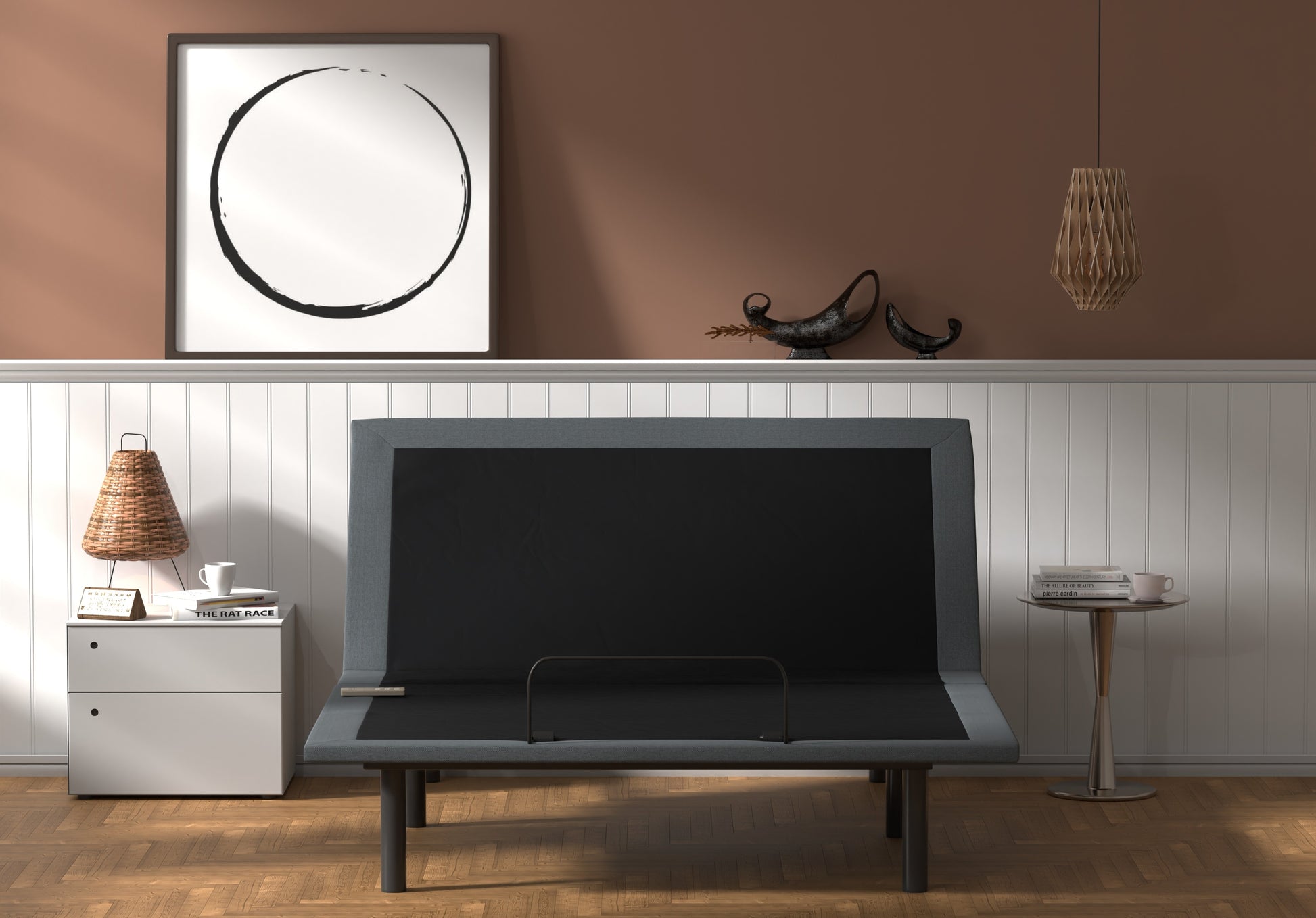 Btx4 Queen Adjustable Bed Base With Head And Foot Position Adjustment Box Spring Not Required Queen Black Grey Steel