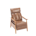 Coolmore Wood Frame Armchair, Modern Accent Chair Lounge Chair For Living Room Light Brown Pu Leather