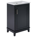 Viedo 20 Inch Modern Small Bathroom Vanity Cabinet With Ceramic Basin 20*15.5*33.3 Inches,Ample Storage,1 Soft Close Door Black Bathroom Solid Wood Mdf