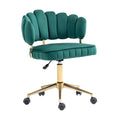 Coolmore Velvet Home Office Desk Chair, Modern Cute Computer Chair, Wheels Swivel Height Adjustable Swivel Task Chair For Home Office Emerald Velvet Emerald Primary Living Space Foam Velvet