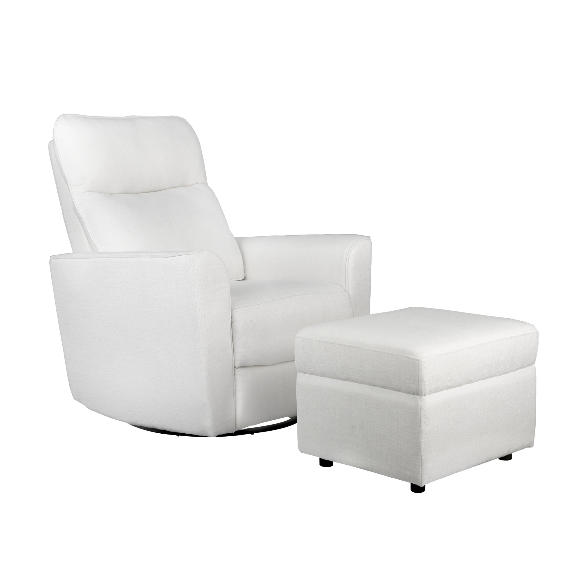 Soho Ottoman In White White Fabric