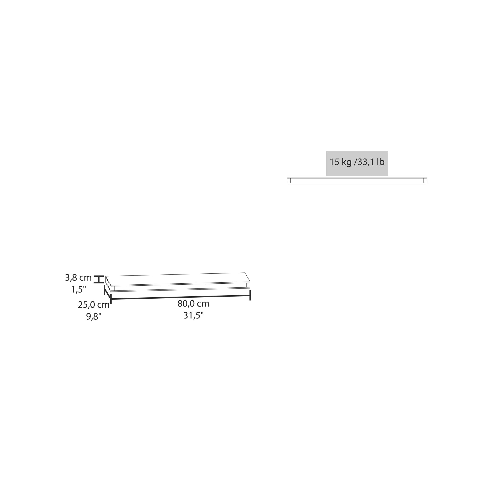 Ecco 31.5" Wide Floating Shelves Set Of 2, Shelves For Wall Decor For Bedroom, Bathroom Storage Shelves, Book Shelves For Living Room 2 Or Less White Horizontal Primary Living Space Closed Back