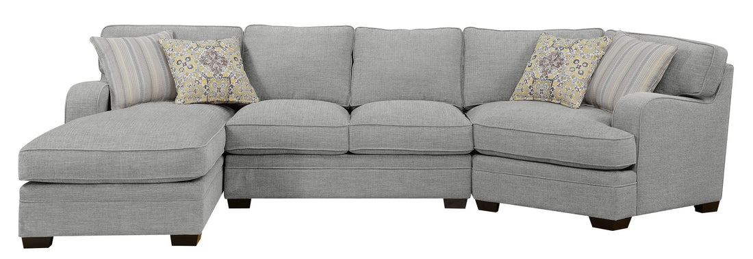 Berza Gray Left Side Facing Chaise Sectional Gray Foam Engineered Wood 4 Seat