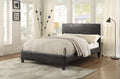 Modern Queen Platform Bed Dark Brown Faux Leather Upholstery Diamond Stitching Pattern Solid Wood Frame 1Pc Bedroom Furniture Box Spring Not Required Queen Brown Wood Bedroom Faux Leather Solid Wood