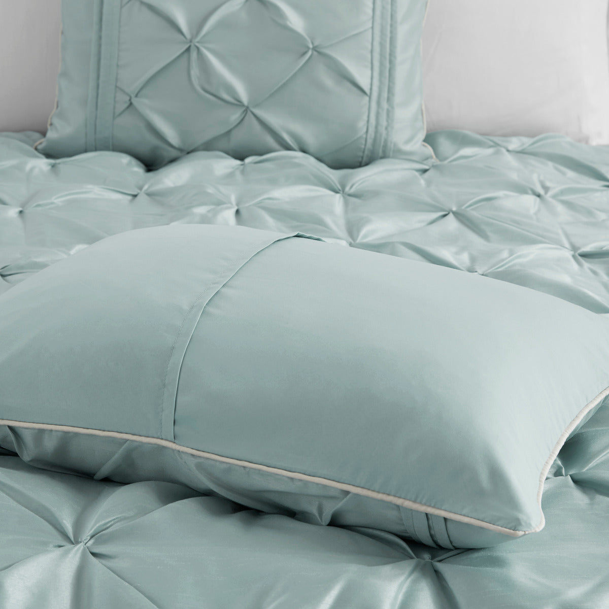 7 Piece Tufted Comforter Set Seafoam King King Seafoam Polyester
