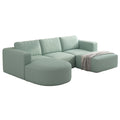 104.32*70.86 Modular Sectional Sofa Sleeper Couch, Sectional Sofa With Chaise And Ottoman, Convertible U Shaped Modular Sofa Set. Compressed Spon, Light Green Combo A B C D Light Green Primary Living Space Soft Minimalist,Modern Foam Spring 5 Seat