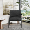 Fx P91 Bk Sofa Chair Modern Black Accent Chair With Metal Frame Stylish Upholstered Single Sofa, Perfect For Living Room, Bedroom, And Office Decor Temu Suitable Black Linen