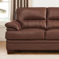 Luxor Leather Sofa Pecan Memory Foam Genuine Leather 3 Seat