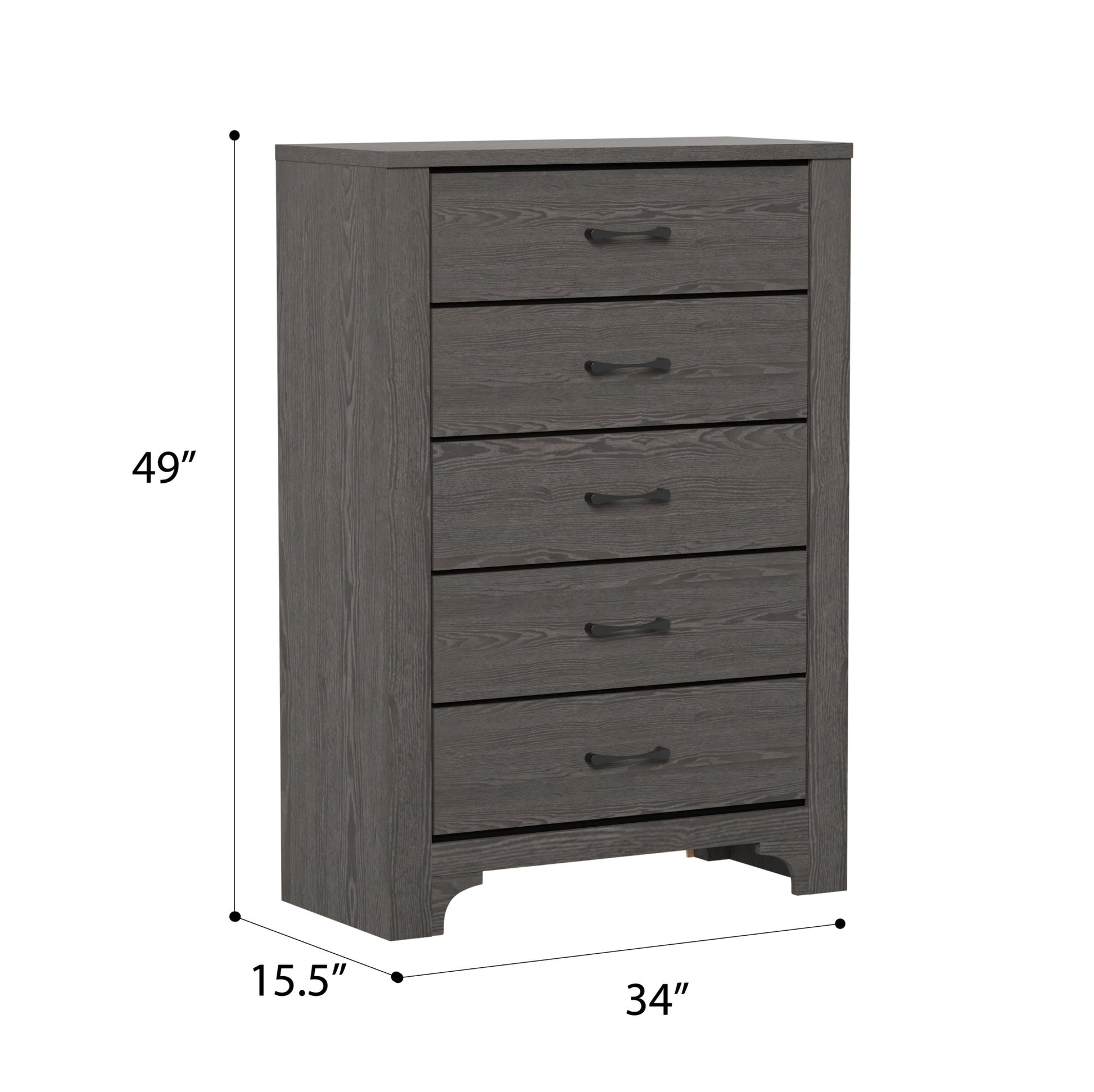 Junipe Brown 5 Drawer Chest Brown Engineered Wood