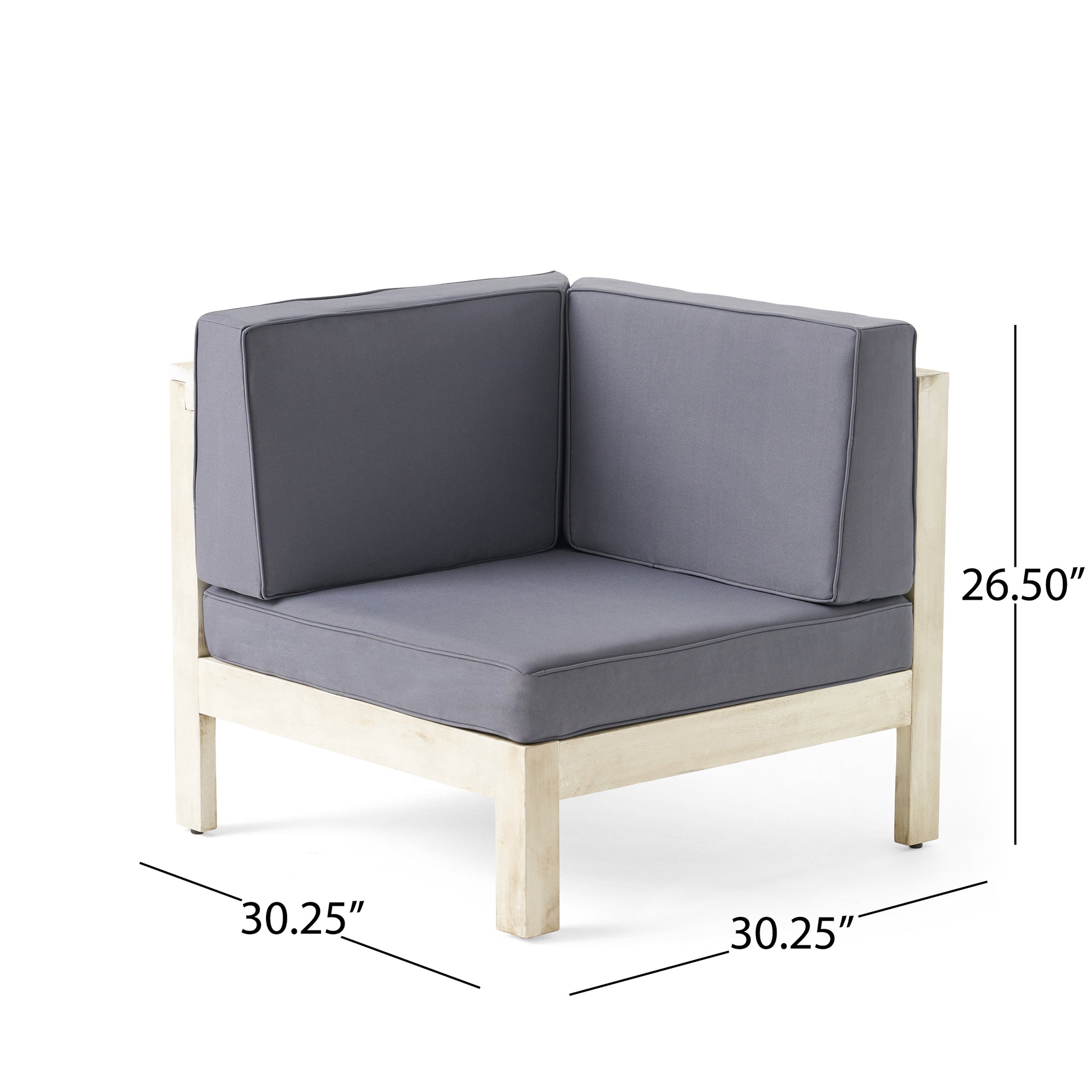 Brava X Back R Arm Chair. Light Grey Dark Grey Acacia Wood