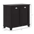 Homcom Dual Tilt Out Laundry Hamper Cabinet, Bathroom Storage Cabinet With 2 Compartment Hamper, Modern Floor Cabinet For Washroom, Black Black Mdf