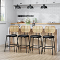 Rattan Bar Stool, Indoor Leather Bar Stools Set