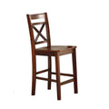 Cherry Cross Back Counter Height Chairs Set Of 2 Cherry Primary Living Space Rubberwood Wood