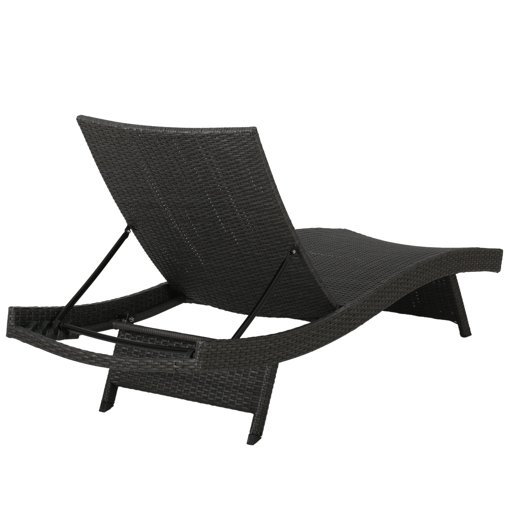 Salem Pe Wicker Chaise Lounge Grey Pe Rattan Iron