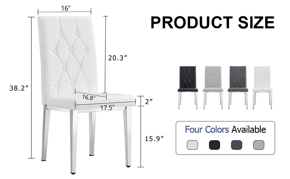 2 Piece Dining Chairs.White Armless Dining Chairs Brings A Touch Of Fresh And Bright Ambiance To The Dining Area, Seamlessly Blending With Modern Minimalist Or Nordic Decor Styles. White Pu