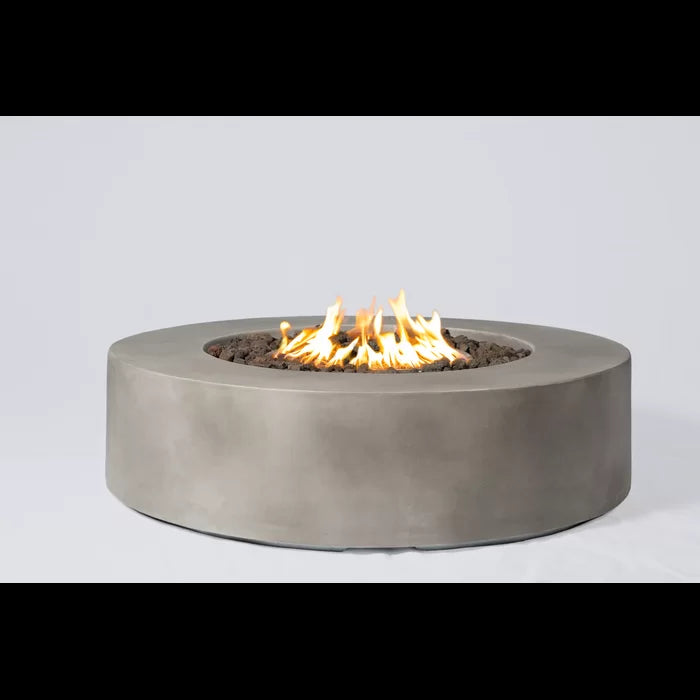 12" H Fiber Reinforced Concrete Outdoor Fire Pit Table Gray Garden & Outdoor Modern Stone Stainless Steel