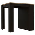 Kitchen Island Table, Two Legs, Three Side Shelves, Black Pine Multicolor Solid Wood Mdf Engineered Wood