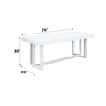 Paxley Dining Table, White High Gloss Finish Dn01610 White Mdf