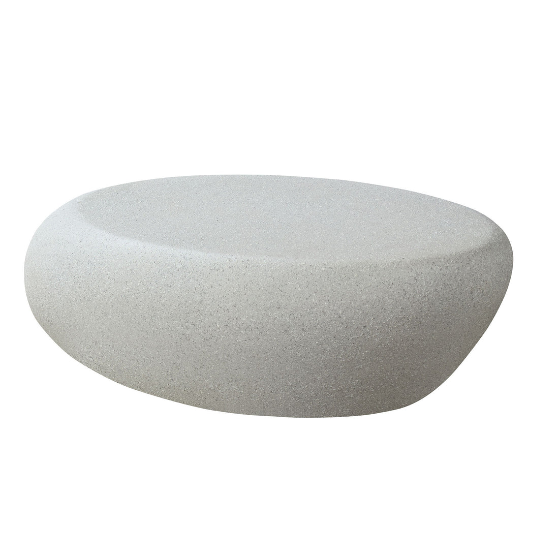 43.31''Fiberglass Elliptical Coffee Table For Living Room Vintage Table,Matte Rocks Table Front Of The Sofa, Irregular Center Table,No Need Assembly Beige Fiberglass