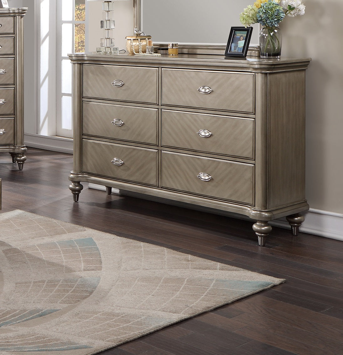 Luxury Antique Silver Champagne Finish Dresser W Mirror Storage Space Drawers Bedroom Furniture Antique Silver Bedroom Contemporary,Industrial,Modern, Luxury Antique Silver Champagne Finish Dresser W Mirror Storage Space Drawers Bedroom Furniture Antique Silver Bedroom Contemporary,Industrial,Modern,