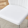 Set Of Four White Pu Comfort Dining Chairs 17.7