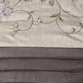 Embroidered 7 Piece Comforter Set Purple Queen Queen Purple Polyester