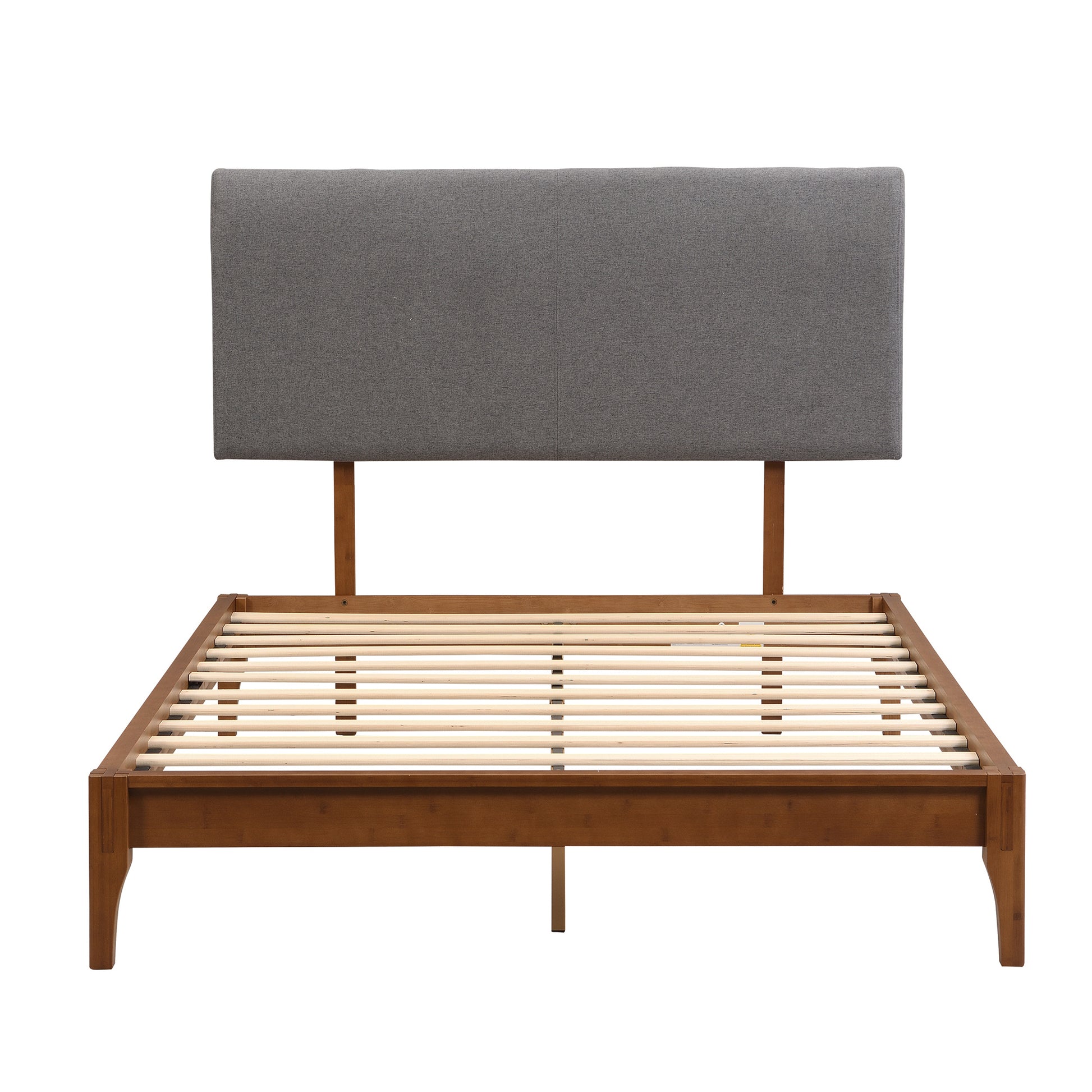 Grey Curved Adjustable Headboard Full Grey Linen