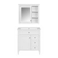 30'' Bathroom Vanity With Top Sink, Modern Bathroom Storage Cabinet With 2 Drawers And A Tip Out Drawer, Freestanding Vanity Set With Mirror Cabinet, Single Sink Bathroom Vanity 3 White Bathroom Solid Wood Mdf Resin Painted