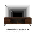 Contemporary 2 Door Minimalist Tv Stand For Tvs Up To 80 Inches Dark Walnut Dark Brown 80 89 Inches Mdf Mdf