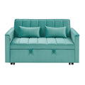 54.33 Inch Versatile Foldable Sofa Bed In 3 Lengths, Modern Sofa Sofa Sofa Velvet Pull Out Bed, Adjustable Back Green Antique Blue Green Velvet Wood Primary Living Space Medium Soft Cushion Back