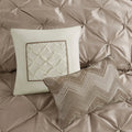 7 Piece Tufted Comforter Set Taupe Queen Queen Taupe Polyester