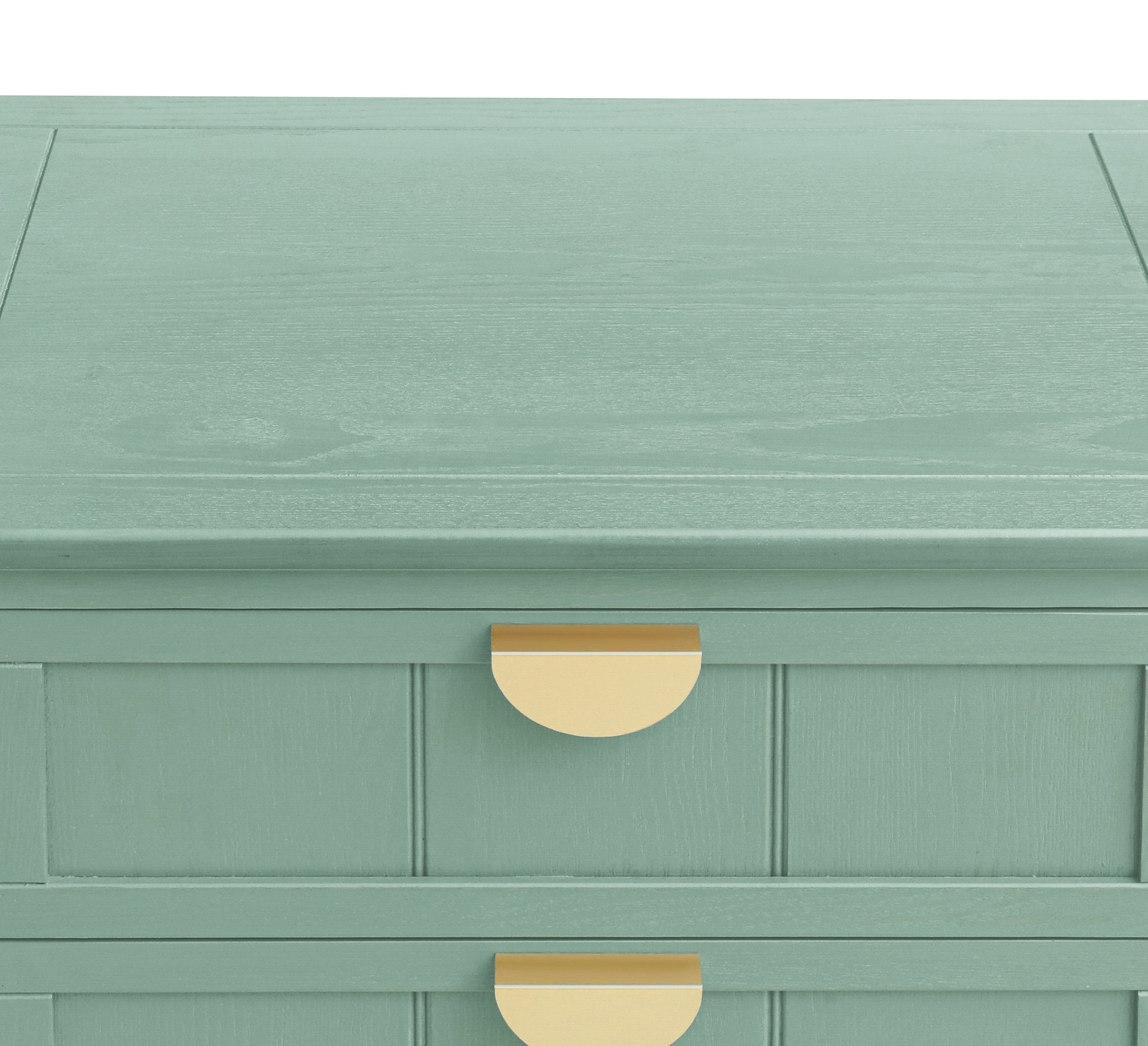 2 Drawer Side Table, American Style, End Table, Suitable For Bedroom, Living Room, Study Light Green Mdf