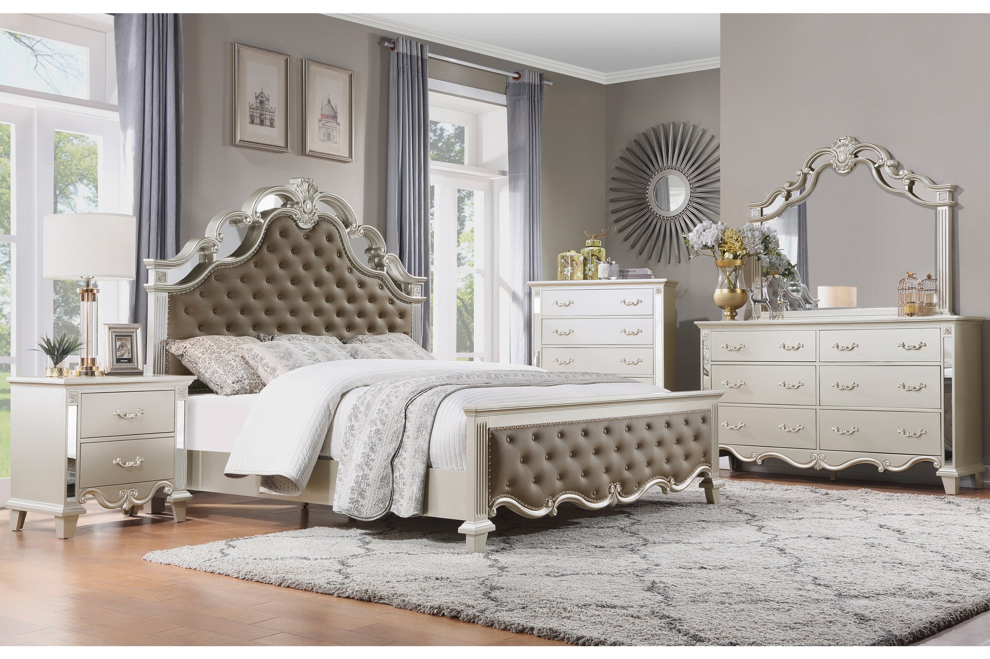 champagne color bedroom dresser Lyon 11-Drawer 67 in. W Dresser