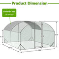 Large Chicken Coop Metal Chicken Run With Waterproof And Anti Uv Cover, Dome Shaped Walk In Fence Cage Hen House For Outdoor And Yard Farm Use, 1