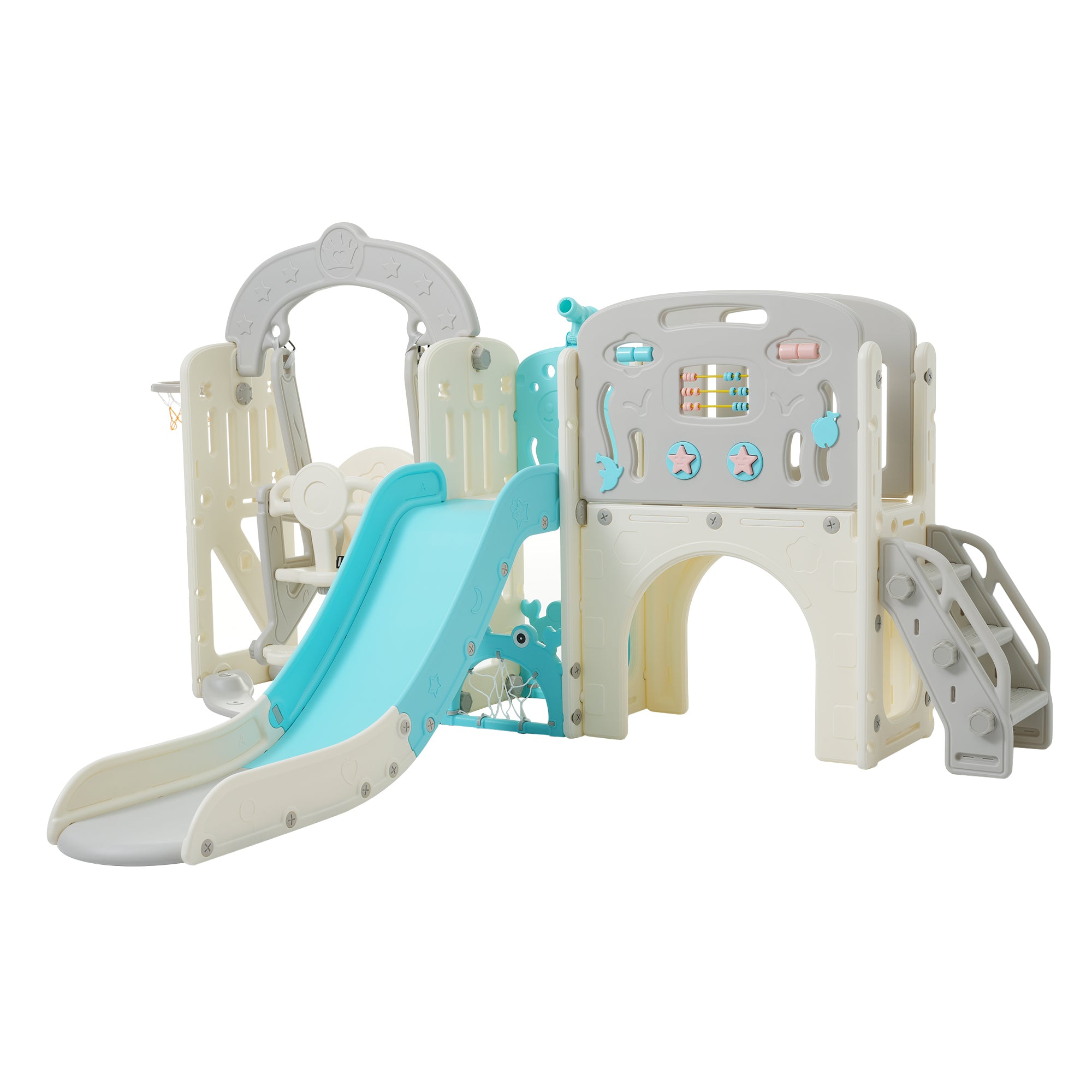 Playhouse For Kids Outdoor KORIMEFA 10 In 1 Toddler Slide