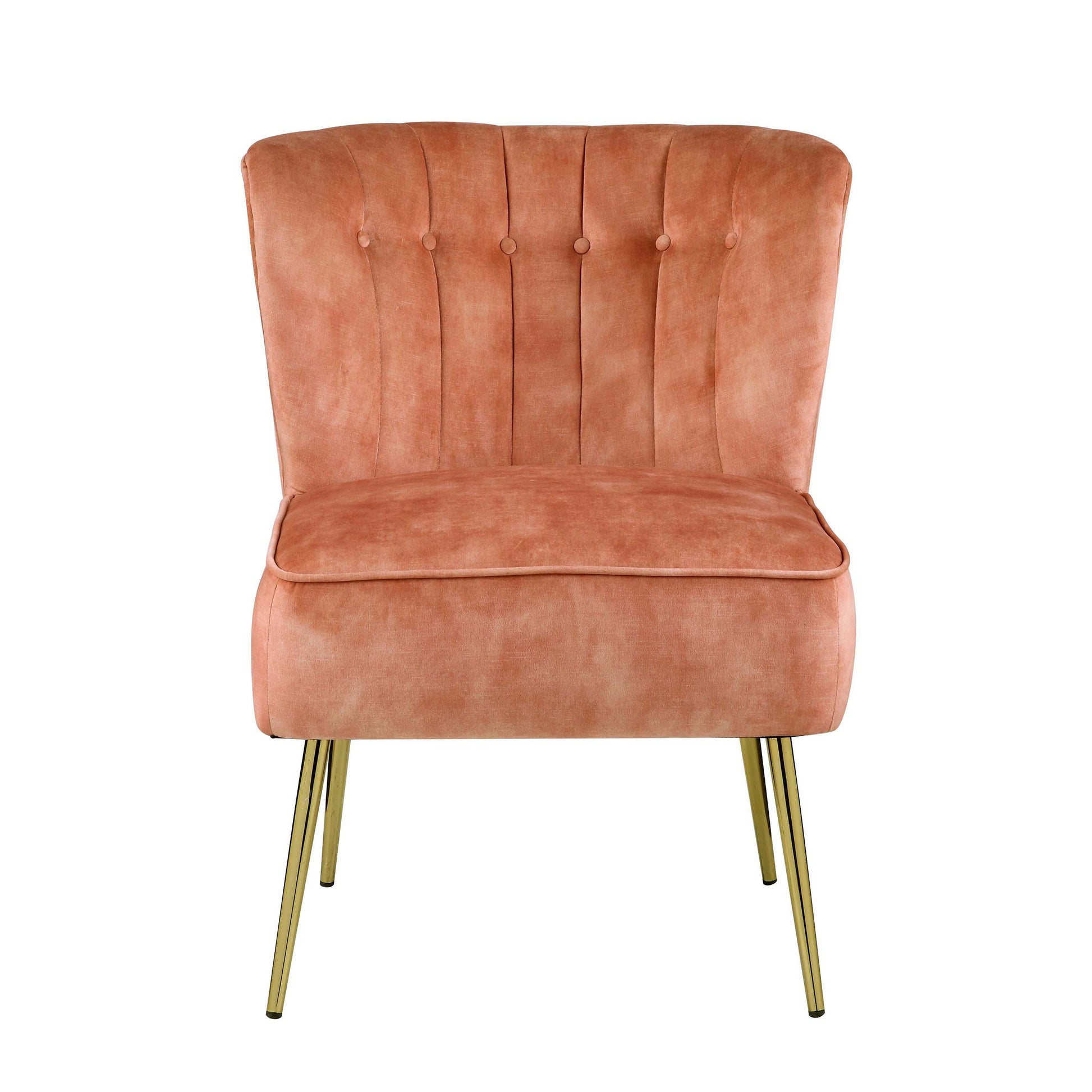 Burnt Orange Tufted Wingback Accent Chair Orange Primary Living Space Modern Velvet