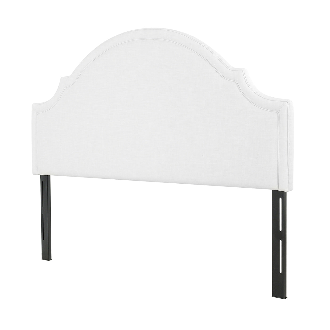 Catherine Upholstered King Headboard, Antique White Woven Antique White Foam Fabric