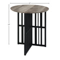 Antique Oak And Black End Table With Double Pedestal Oak Primary Living Space Rectangular Wood Metal Pedestal